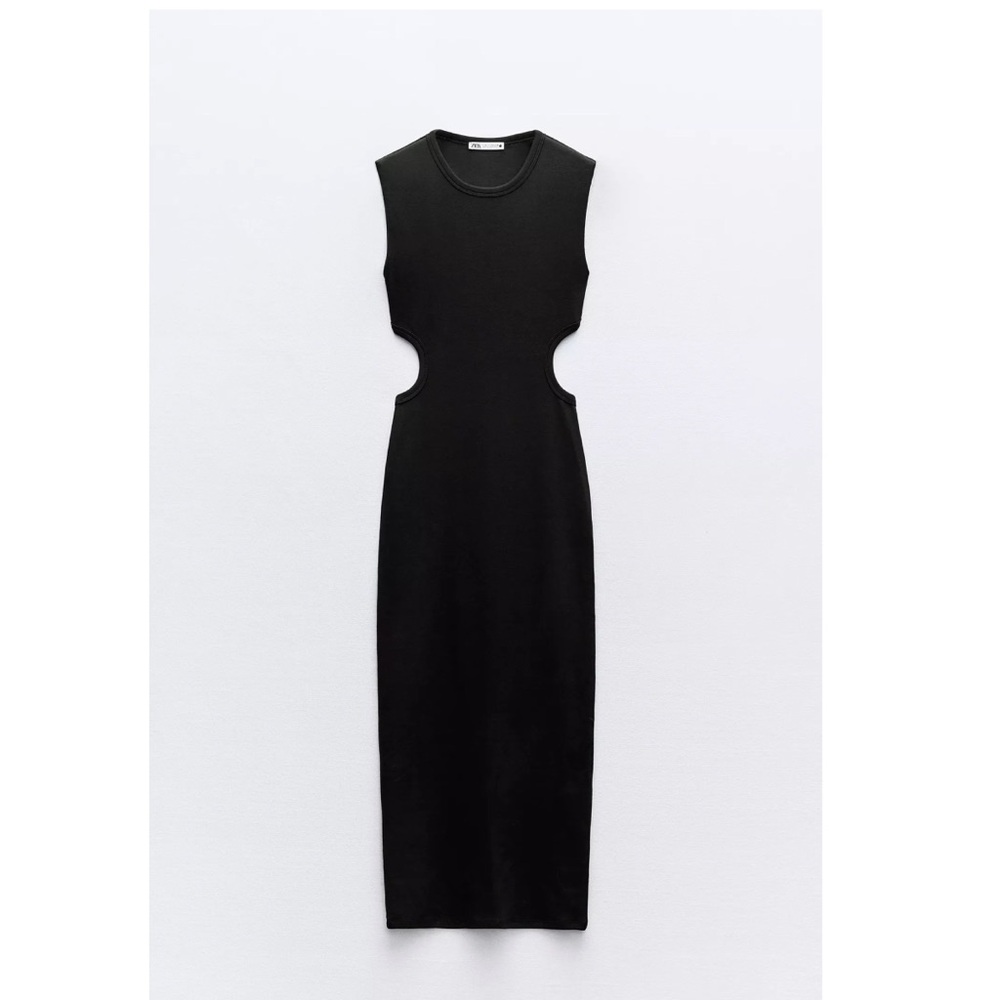 Zara | Cut Out Backless Midi Dress in Black NEW WITH TAGS